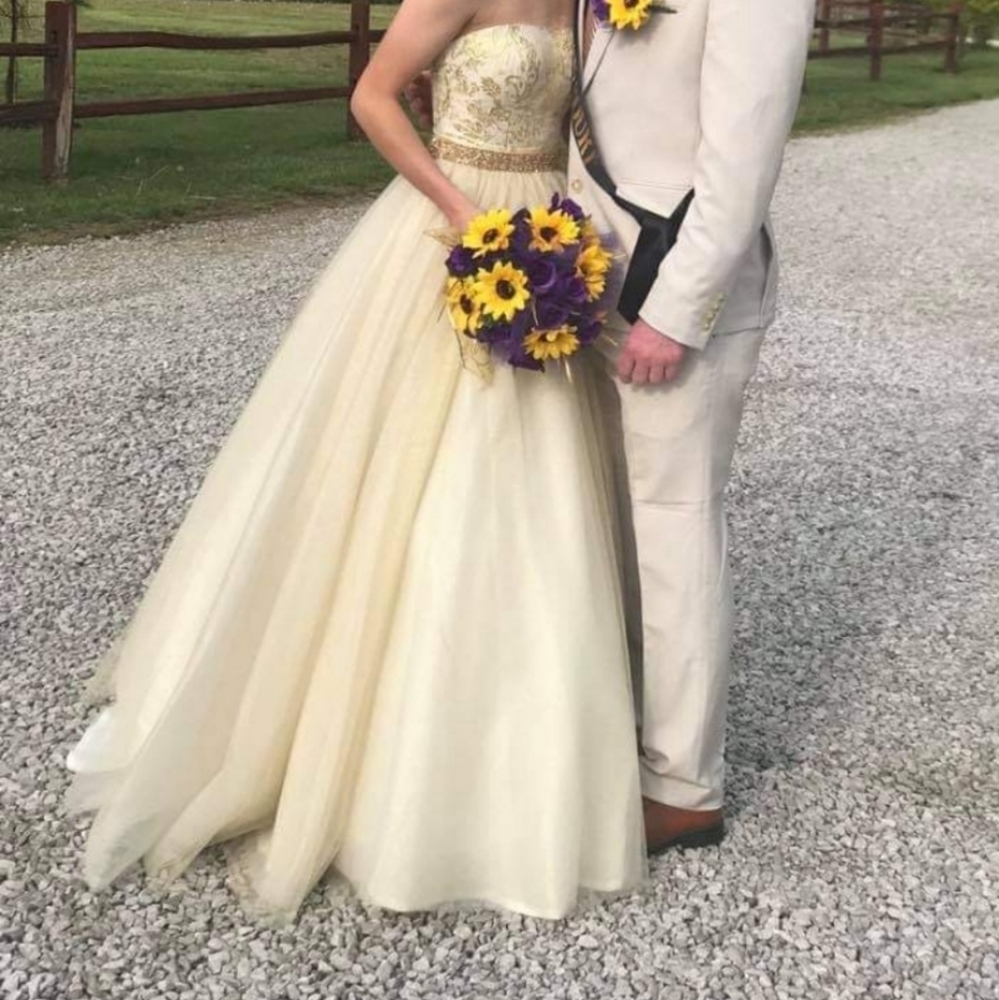 Gold and Cream Prom dress
